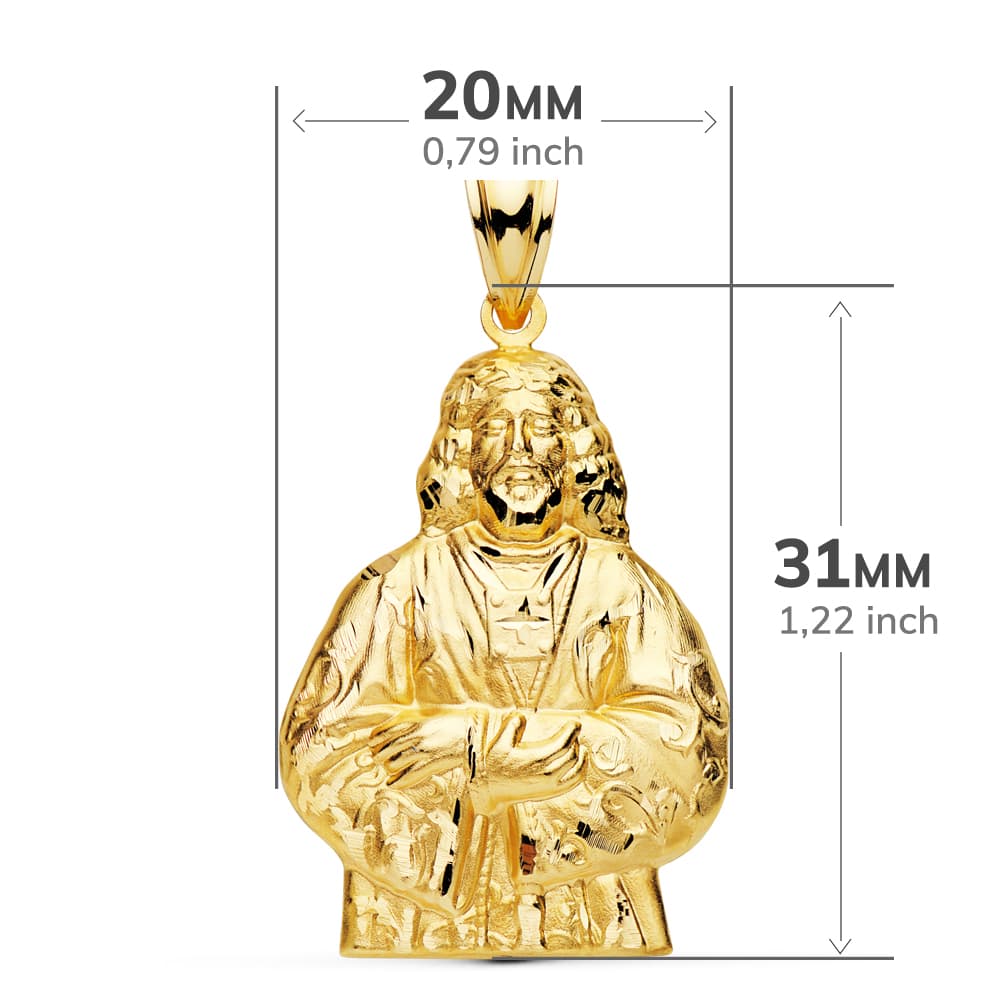 18K COLGANTE MEDALLA SILUETA CRISTO MEDINACELLI ORO AMARILLO 31X20 MM
