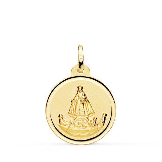 18K MEDALLA ORO AMARILLO VIRGEN CARIDAD DEL COBRE BALSA 18 MM