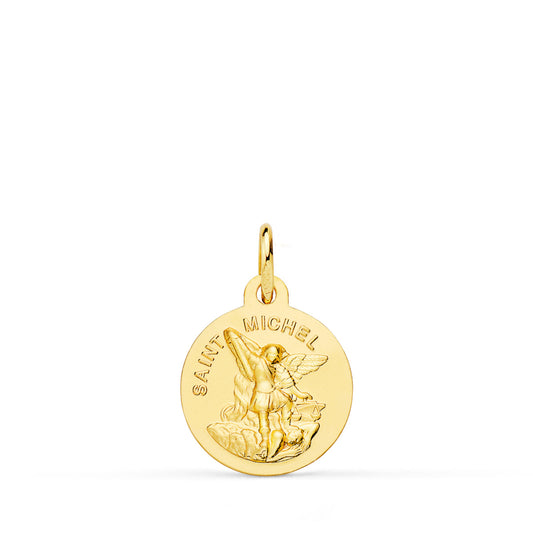 9K Medalla Oro Amarillo Saint Michel 14 Mm