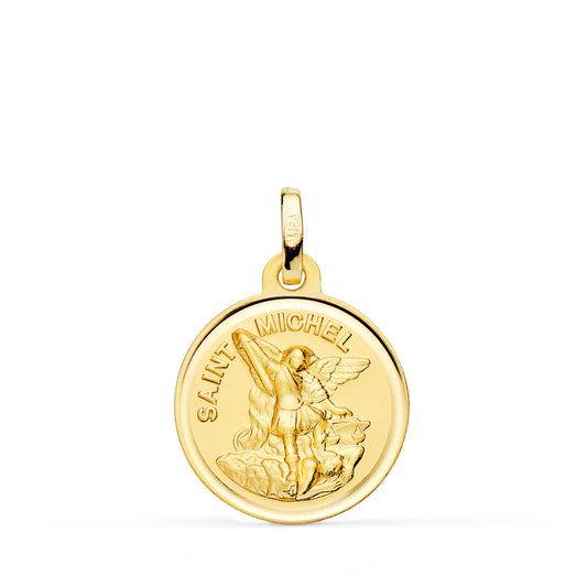 18K MEDALLA ORO AMARILLO SAINT MICHEL CON BISEL 16 MM